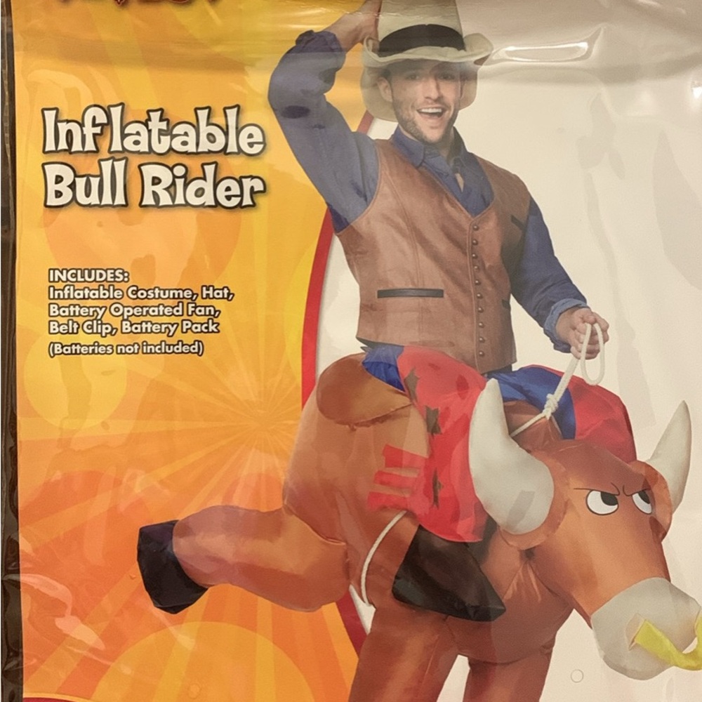 Inflatable bull costume.